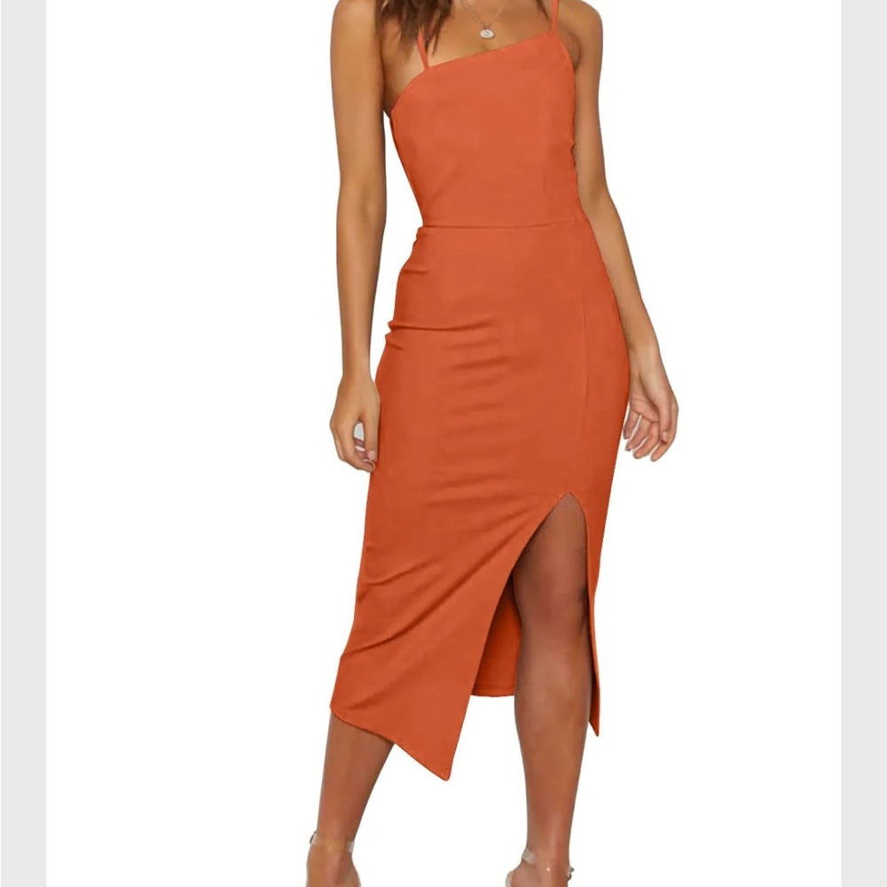 Orange Midi Dress